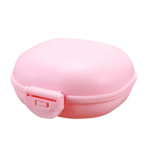 Colorful Seifendose Kunststoff Seifenschale Soap Container für Home Reisen Outdoor Camping (Rosa) von Colorful Home Deco