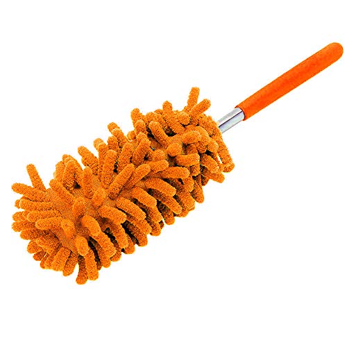 Staubwedel mit Teleskopstange,Colorful Einstellbare Stretch verlängern Microfiber Staubwedel Staubpinsel Haushalt Reinigungswerkzeug (Orange) von Colorful Home Deco