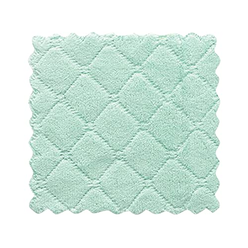 Colorful 【5 Stücke】 Spültuch Doppelseitiges Mikrofaser-Reinigungstücher Lappen - 25 X 25 cm - Putztücher Fenster Tücher Scheuerschwamm Cleaning Cloth Für Küche Badezimmer (Green) von Colorful Home Tool