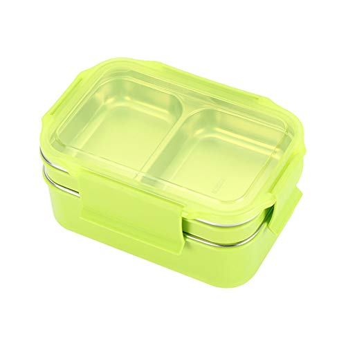 Colorful Home Tool Edelstahl Brotdose 1000ml, Lunchbox mit Fächern, 2 Fach Bento Box Brotbox Vesperdose Frischhaltedose für Kinder Erwachsene Schule Freizeit Camping (Grün) von Colorful Home Tool