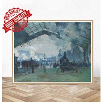 Ankunft Des Normandie Zug/Gare Saint-Lazare Der Bahnhof Von in Paris Gemälde Claude Monet Museumsposter von ColorfulDreamsStudio