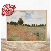 Coquelicots, La Promenade/Mohnblumen Gemälde Von Claude Monet Museumsposter von ColorfulDreamsStudio