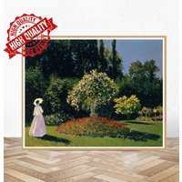 Frau Im Garten/Femme Au Jardin Jeanne-Marguerite Lecadre Gemälde Von Claude Monet Museumsposter von ColorfulDreamsStudio