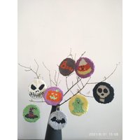 Halloween Baum Ornamente , 8Er Set Punch Needle Home Dekor Ornament Party Gruseliges von ColorfulYarnStory