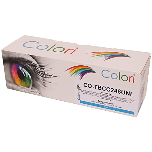 Colori Alternativ Toner für Brother TN-245C TN-246C Cyan für DCP-9015CDW DCP-9017CDW DCP-9020CDW DCP-9022CDW HL-3140CW HL-3142CW HL-3150CDN HL-3150CDW HL-3152CDW HL-3170CDW HL-3172CDW MFC-9130 von Colori