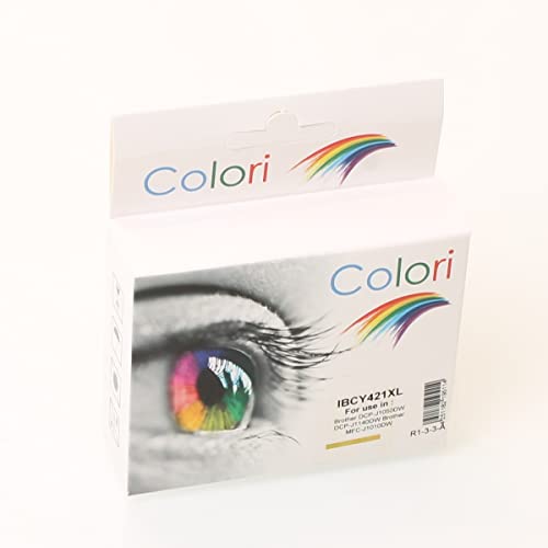 Colori Kompatible Druckerpatrone für Brother LC421Y LC421XLY Gelb DCP-J1050DW DCP-J1140DW MFC-J1010DW von Colori