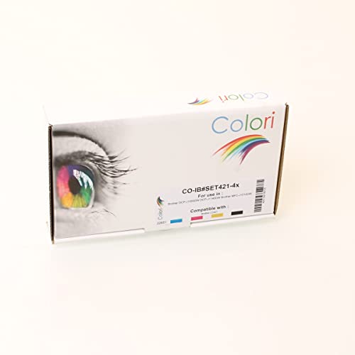 Colori Kompatibles Set 4X Druckerpatrone für Brother LC421VAL LC421XLVAL DCP-J1050DW DCP-J1140DW MFC-J1010DW Colori Kompatibles Set 4X Druckerpatrone für Brother LC421VAL LC421XLVAL DCP-J1050DW DCP-J1140DW MFC-J1010DW von Colori
