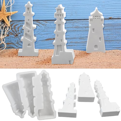 Colorich 3 Stück Silikonformen Gießformen Leuchtturm, Gießformen Silikon Formen zum Gießen, Formen für Gips Gießen für Kerzenhalter Handwerk von Colorich ㅤ