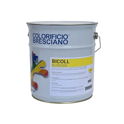 COLORIFICIO BRESCIANO | Bicoll halbabwaschbare Wasserfarbe für Innenräume, hervorragende Deckkraft und Verlauf, 45 Taupe, 5 Liter von Colorificio Bresciano