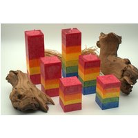 Quadrate Large Stearinkerzen Handgearbeitet Durchgefärbt in Großer Formenvielfalt von Coloriskerzen