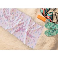 Besprenkelt Strandtuch, Bunte Regentropfen Handtuch, Geburtstag Souvenir, Braut-Dusche-Geschenk, Bestreuen Pool-Party, Geschenk Für Sie, Rosa von Colorlella