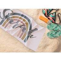 Boho Regenbogen Strand Handtuch, Personalisierte Benutzerdefinierte Pool Geschenk Für Sie, Sommer-Geschenk, Strandtuch Mädchen von Colorlella