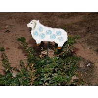 Keramik Schafstab - Dekor - Pflanzpfahl - Kräuterschilder-Garten-Lesezeichen-Sommer-Muttertag-Blaue Blumen-Büro-Home von ColorofceramicJuliaD