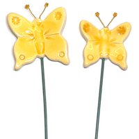 Keramik Schmetterlingsstab - Dekor- Pflanzeinsatz Kräuterschilder-Garten-Mums Day-Gelb-Sommer Keramik Schmetterlingsstab - Dekor- Pflanzeinsatz Kräuterschilder-Garten-Mums Day-Gelb-Sommer von ColorofceramicJuliaD