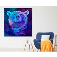 Abstrakte Bär Wandkunst, Leinwanddruck Home Dekor, Gerahmt Druck, Dekoration Wandkunst Design, Abstrakte Tier Decor von ColorsOFLifeHomeArt