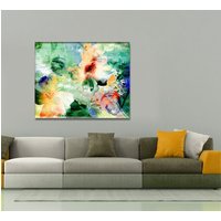 Abstrakte Bunte Blumen Leinwandkunst, Leinwanddruck Home Deko, Gerahmt Druck, Dekoration Wandkunst Design, Bunte von ColorsOFLifeHomeArt