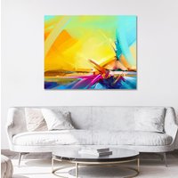 Abstrakte Malerei, Leinwand Wandkunst, Bunte Großes Druckdekor von ColorsOFLifeHomeArt