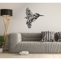 Abstrakter Colibri Aufkleber - Wohnzimmer Wandtattoo Vögel Wandaufkleber von ColorsOFLifeHomeArt