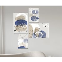 Abstraktes Graues 4Er Set Leinwand Kunstdruck - Wandkunst Komposition Von 4 Stück Abstrakte Malerei Wand Dekor Gerahmt Hang von ColorsOFLifeHomeArt