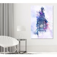 Big Ben Abstrakte Wandkunst, Leinwanddruck Home Dekor, Gerahmt Druck, Dekoration Wandkunst Design von ColorsOFLifeHomeArt