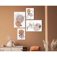 Boho Beige 4Er Set Leinwand Kunstdruck - Wandkunst Komposition Von 4 Stück Abstrakte Malerei Wand Dekor Gerahmt Hang von ColorsOFLifeHomeArt