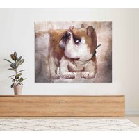 Bulldogge Wandkunst, Leinwanddruck Home Dekor, Gerahmt Druck, Abstrakte Tier Leinwand Gemälde von ColorsOFLifeHomeArt