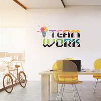 Bunte Teamwork Wandtattoo - Büro Bunt von ColorsOFLifeHomeArt