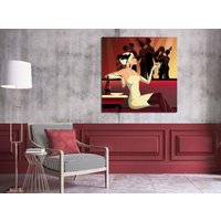 Cabaret Frau Pop Art Leinwandbild, Leinwanddruck Home Dekor, Gerahmt Druck, Dekoration Wandkunst Design, Wall von ColorsOFLifeHomeArt