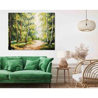 Grüne Abstrakte Wald Leinwandkunst, Leinwanddruck Home Dekor, Gerahmt Druck, Dekoration Wandkunst Design, Malerei von ColorsOFLifeHomeArt