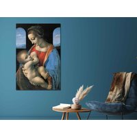 Madonna Litta Leonardo Da Vinci Wandkunst, Berühmte Kunstdrucke, Leinwanddruck, Leinwandbild von ColorsOFLifeHomeArt