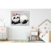 Panda Leinwandbild, Wandbild Panda, Kinderzimmer Bild von ColorsOFLifeHomeArt