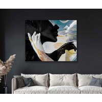 Schwarz Weiß Kuss Wandkunst, Leinwanddruck Home Dekor, Gerahmt Druck, Dekoration Wandkunst Design, Gemälde Schwarz von ColorsOFLifeHomeArt