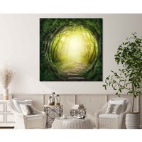 Wald Licht Leinwand Wandkunst, Leinwanddruck Home Dekor, Gerahmt Druck, Dekoration Wandkunst Design, Gemälde von ColorsOFLifeHomeArt