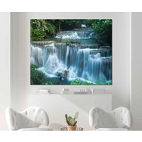 Wasserfall Leinwandbild, Wandkunst, Leinwanddruck, Wanddekoration, Natur Wohnkunst von ColorsOFLifeHomeArt