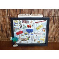 Vintage Mosaik Road Trip Art - Kitschige Reiseliebe Reisende Autofahrten Camping Usa Zustandskunstdekor Mosaikkunst von Colorsforkidsshop