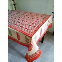 Orange Tischdecke, Block Rechteckige Jubiläumsgeschenke von ColorsofIndiaStudio