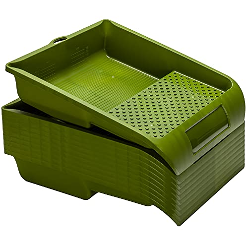 Colorus Farbwanne 10er Set – 20x22 cm für Farbwalzen bis 16 cm – Lackierwanne aus Kunststoff mit Ausgussnase & Messskala – lösemittelbeständig & mehrfach verwendbar von Colorus