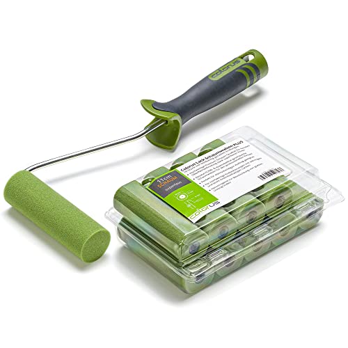 Colorus Lackier-Set – 10x Schaumstoff-Lackierwalze 11 cm superfein Plus gerade – inkl. Farbrollerbügel – für Türen, Möbel, Kreidefarbe & Glatte Flächen Colorus Lackier-Set – 10x Schaumstoff-Lackierwalze 11 cm superfein Plus gerade – inkl. Farbrollerbügel – für Türen, Möbel, Kreidefarbe & Glatte Flächen von Colorus