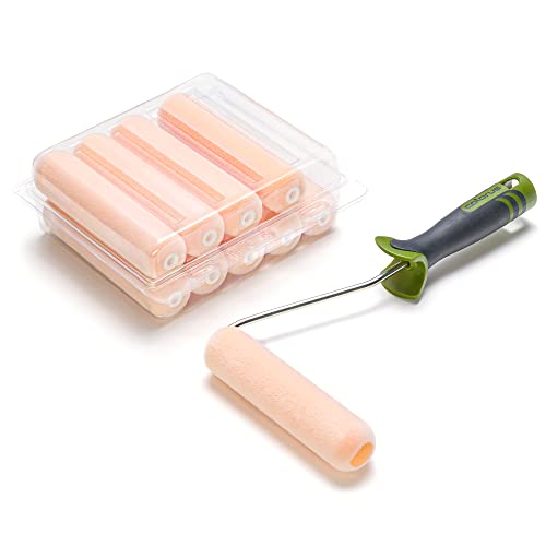 Colorus Superflock Lackierwalzen 16 cm – 10er-Set beidseitig rund und Farbrollerbügel | Flockwalze/Lackrolle für glatte Flächen, hoher Medienauftrag Colorus Superflock Lackierwalzen 16 cm – 10er-Set beidseitig rund und Farbrollerbügel | Flockwalze/Lackrolle für glatte Flächen, hoher Medienauftrag von Colorus