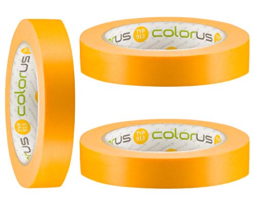 3 x Colorus Profi Fineline Tape 19 mm x 50m | Lackier-Klebeband extra scharfe Farbkanten | Malerband für Farbe | Malerabdeckband rückstandslos entfernbar | UV-Klebeband von Colorus