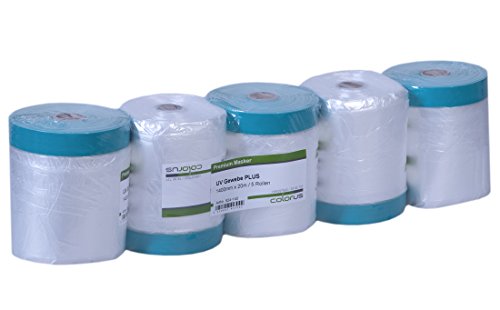Colorus Masker Tape PLUS UV Gewebe – 5 Rollen 140 cm x 20 m – Abdeckfolie mit Gewebe-Klebeband | 21 Tage UV-beständig | Für raue Untergründe und Außenbereich Colorus Masker Tape PLUS UV Gewebe – 5 Rollen 140 cm x 20 m – Abdeckfolie mit Gewebe-Klebeband | 21 Tage UV-beständig | Für raue Untergründe und Außenbereich von Colorus