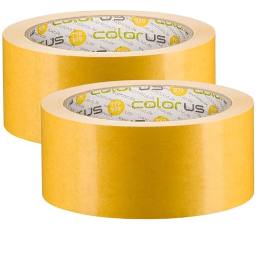 Colorus 2 Rollen Doppelseitiges Teppichklebeband 50mm x 25m – Stark haftend & rückstandsfrei entfernbar – Profi-Klebeband für Teppiche, Läufer, PVC & DIY-Anwendungen von Colorus