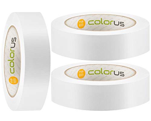 Colorus 3 x Putzband PVC PLUS | Bautenschutz-Klebeband 30 mm x 33 m weiß quergerillt | Fensterband mit UV-Beständigkeit | Leicht abreißbar | Robustes Abdeckband für Innen und Außen von Colorus