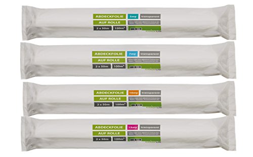 Colorus Abdeckfolie 2x50 m Malerfolie 10µ HDPE Abdeckplane auf Rolle 100 m² Schutzfolie für Renovierungen Streicharbeiten Malerarbeiten Abdeckmaterial Malerbedarf von Colorus