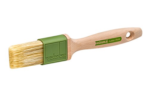 Colorus High Premium Flachpinsel 40 mm | Lasur-Malerpinsel für Lasuren aller Art Holzöle und Dickschichtlasuren | Lasurpinsel mit hellen Chinaborsten | Beschichtungs-Pinsel von Colorus