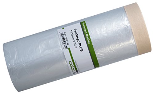 Colorus Masker Tape PLUS Feinkrepp 140 cm x 33 m | Abdeckfolie Malerkrepp Malerfolie | Maskerband für den Innenbereich von Colorus