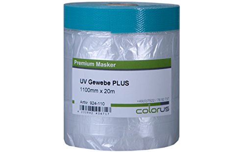 Colorus Masker Tape PLUS UV Gewebe 110cm x 20m Abdeckfolie Maskerband in Spitzenqualität, für raue Untergründe ? von Colorus