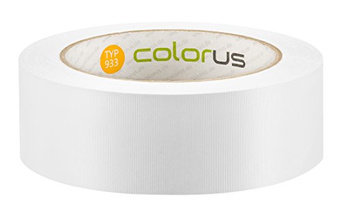 Colorus PVC Putzband PLUS | Putzerband 38 mm 33 m weiß gerillt | Abklebeband für glatte und leicht raue Untergründe | Klebeband für Innen und Außen | Weißes Klebeband UV-beständig von Colorus