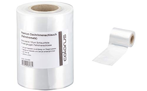 Colorus Premium Dachrinnenschlauch 50 m | Fallrohrersatz-Schlauch 130µm stark, LDPE-Vollschlauchfolie | Fallrohrprovisorium 13 cm Ø | Ablaufschlauch Dachrinne Schlauchfolie Fallrohrschlauch Colorus Premium Dachrinnenschlauch 50 m | Fallrohrersatz-Schlauch 130µm stark, LDPE-Vollschlauchfolie | Fallrohrprovisorium 13 cm Ø | Ablaufschlauch Dachrinne Schlauchfolie Fallrohrschlauch von Colorus