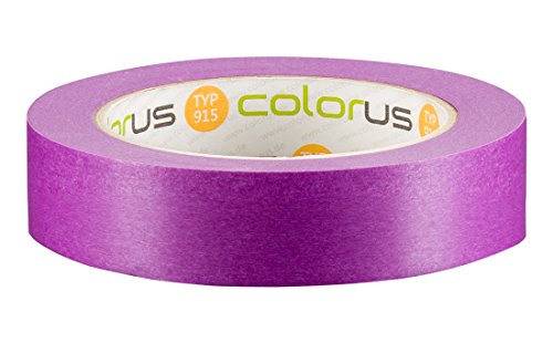 Colorus Premium Tapetenband 25 mm x 50 m | Fineline Klebeband für glatte und leicht raue sensible Untergründe | Malerband für scharfe Farbkanten | Abklebeband für Maler, extrem dünn, anschmiegsam von Colorus